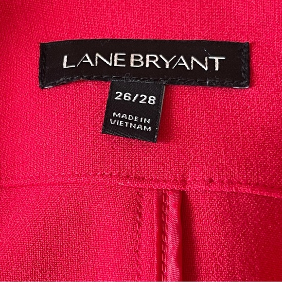 Lane Bryant Women’s Open Front Red Knit Coat Plus Size 26-28 Waterfall Unlined - Picture 7 of 8